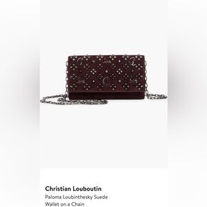 Christian Louboutin Paloma Loubinthesky Suede purse Burgundy 
AMARA/GUN METAL